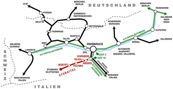 Lageplan Stubaital